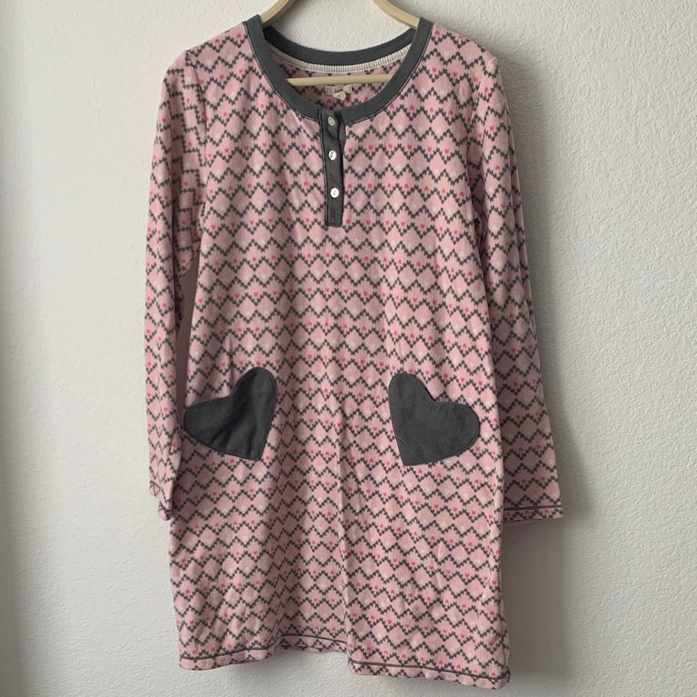 Charming Pink and Gray Women's Pajama Top